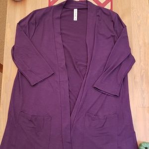 Zenana Dark Purple Three-Quarter Sleeve Sweater